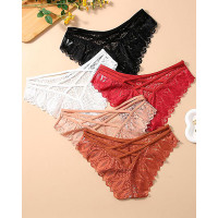 5PCS/Set Crochet Lave Crisscross Bowknot Decor Panties - Multicolor