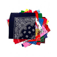 6PCS 100% Cotton Paisley Bandana Scarf Head Wrap - Multicolor