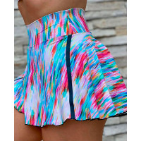 Allover Print High Waist Active Skorts - Multicolor