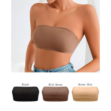 Bandeau Seamless Padded Quick Dry Bra - coffee