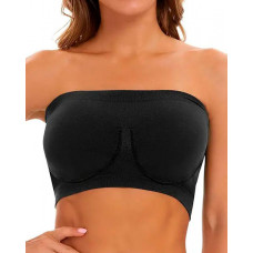 Bandeau Strapless Non Padded Bralette - black