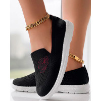 Breathable Hollow Out Non-Slip Casual Loafers - black