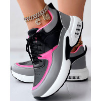 Breathable Lace-up Sports Sneakers - gray