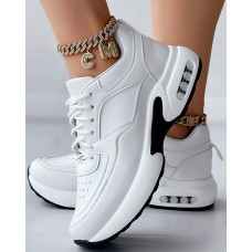 Breathable Lace-up Sports Sneakers - white