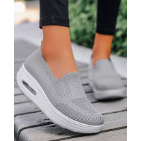 Breathable Slip On Muffin Sneakers - gray