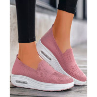 Breathable Slip On Muffin Sneakers - pink