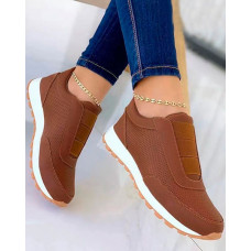 Breathable Slip On Sneakers - brown