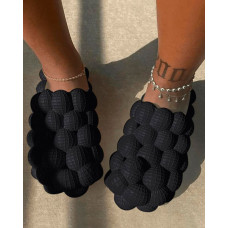 Bubble Pattern Slippers Without Labels - black