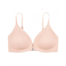 Buckle Front Seamless Wireless Lifting Bra - Apricot