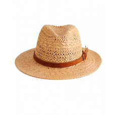 Buckled Belt Decor Straw Hat - khaki