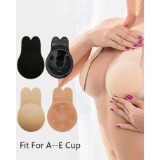 Bunny Ears Invisible Push Up Silicone Strapless Sticky Bra - nude