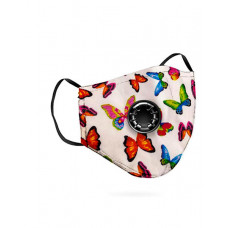 Butterfly Print Breathing Washable Valve Face M .a. s. k (2 filters as gift) - white