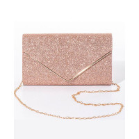 Chain Strap Envelope Clutch Bag - champagne