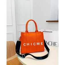 ChicMe Print Canvas Small Tote Bag - orange