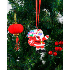 Christmas Santa Claus With Mask On Ornament - red