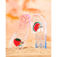 Clear Perspex Fruit Rabbit Pattern Slipper - pink