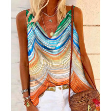 Colorblock Spaghetti Strap Top - Multicolor