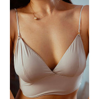 Convertible Straps Seamless Low Back Bra Push Up Breathable Bralette - nude