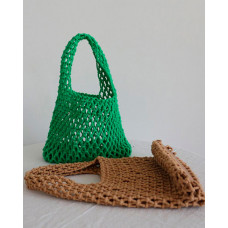 Crochet Hollow Out Beach Handbag - green