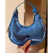 Crocodile Fashionable Work Baguette Bag - blue