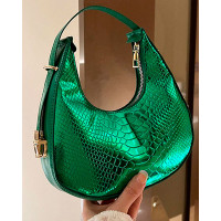 Crocodile Fashionable Work Baguette Bag - green