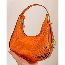 Crocodile Fashionable Work Baguette Bag - orange