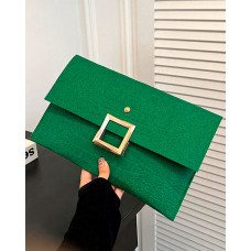 Crocodile Square Magnet Flap Clutch Bag - green