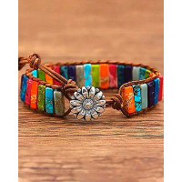 Daisy Pattern Clan Bohemian Bracelet - silver