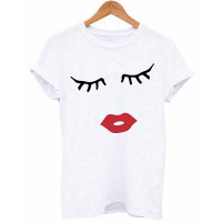 Eyelashes And Lip T Shirts - white