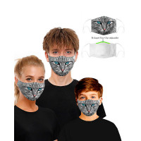 Face Print Breathable Mouth M .a. s. k Washable And Reusable - gray