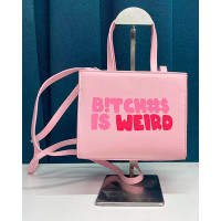 Fashion Letter Print Tote Bag - pink