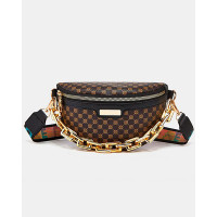 Fashionable Chain Decor Band Strap Fanny Pack - gray