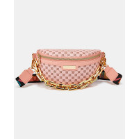 Fashionable Chain Decor Band Strap Fanny Pack - pink