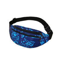 Feather Print Zipper Design Phone Waist Fanny Pack - style2