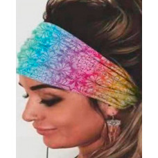 Floral Wide Yoga Sports Headband - red