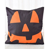 Halloween Witch / Letter / Striped Print Cushion Cover Without Filler - style4