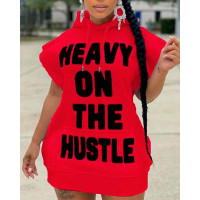 Heavy On The Hustle Print Casual Dress - red