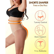 High Waist Sheer Mesh Tummy Control Seamless Shapewear Underwear - nude