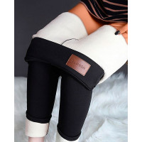 High Waist Super Thick Cashmere Thermal Leggings - black