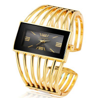 Hollow Fashionable Bangle Quartz Watch - gold