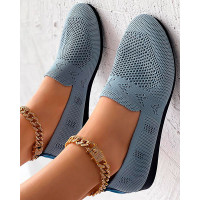 Hollow Out Breathable Casual Loafers - blue