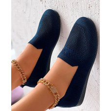 Hollow Out Breathable Casual Loafers - purplish blue