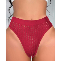 Hollow Out Breathable Seamless Panty - red