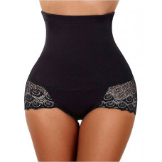 Lace Body Shaper Tummy Control Panty Slim Waist Trainer - black