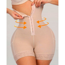 Lace Butt Lifter Trainer Body Shapewear Slimming Underwear With Tummy Control Panties - nude