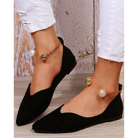 Leopard Beaded Anklet Work Loafers - black