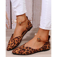 Leopard Beaded Anklet Work Loafers - Leopard