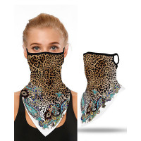 Leopard Print Breathable Ear Loop Face Cover Windproof Bandana - Leopard