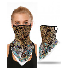 Leopard Print Breathable Ear Loop Face Cover Windproof Bandana - Leopard