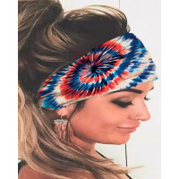 Leopard Tie Dye Yoga Sports Headband - blue